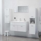 vidaXL Kopalniška omarica visok sijaj bela 30x30x130 cm iverna plošča | Shoptok.si