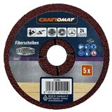 CRAFTOMAT Brusna ploča od vlakana (Promjer: 115 mm, Granulacija: 24, 5 Kom.) | shoptok.hr