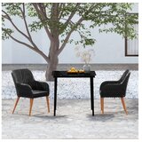  3-dijelni vrtni blagovaonski set s jastucima crni | shoptok.hr