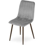 Lava stolica - svijetlosivi baršun / noge od oraha x 2 | shoptok.hr