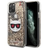 Karl Lagerfeld Originalen ovitek KLHCN58LCGLGO za iPhone 11 Pro prozorna trda zaščita z zlatimi bleščicami - Heads Glitter Cene