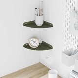  Lebdeća polica s policom 2 pcs Maslinasto zelena 18 x 18 x 2 cm | shoptok.hr