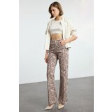 Trendyol Multicolored Animal Print Leopard High Waist Wide Leg Jeans