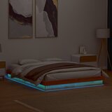 Maison Chic LED Posteljni okvir - Dvoposteljna postelja - Zakonska postelja voščeno rjav 160x200 cm trdna borovina, (21694580) | Shoptok.si