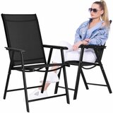  Sklopiva metalna vrtna stolica crna 56 x 64 x 94 cm | shoptok.hr