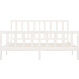  Posteljni okvir bel iz trdnega lesa 200x200 cm, (20685158) | Shoptok.si