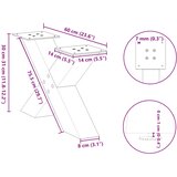 Noge za klub stolić u obliku slova X, 2 kom, prirodni čelik, 60 x (30-31) cm, čelik | shoptok.hr