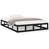  Okvir za krevet crni 140x190 cm od masivnog drva | shoptok.hr