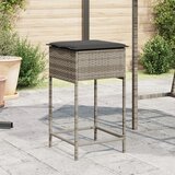 Maison Chic Vrtni barski stolčki - Stol za vrt z blazinami 2 kosa siv poli ratan JS219, (21878128) | Shoptok.si