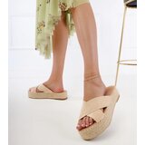 Gemre Beige platform espadrille sandals with straps Jerisa | shoptok.hr