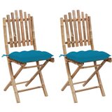 Maison Chic Zložljivi Vrtni Stoli - Stol za vrti 2 kosa z blazinami bambus JS2726, (21876173) | Shoptok.si