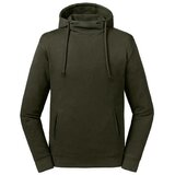 RUSSELL Olive Unisex Sweatshirt Pure Organic High Collar Hooded Sweat Cene