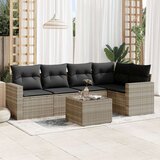  6-dijelni set vrtnih sofa od poliratana s jastucima svjetlosivi | shoptok.hr