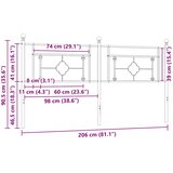  Metalno zamjensko uzglavlje bijelo 200 cm | shoptok.hr
