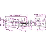  Set vanjskih sofa s jastukom 6 pcs Prirodna i Svjetlosiva | shoptok.hr