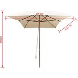  Senčnik 200x300 cm lesen drog kremno bele barve, (20729284) | Shoptok.si