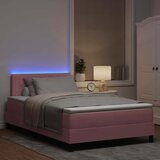  LED Box Spring Krevet s madracem Ružičasta 120 x 200 cm Baršun | shoptok.hr