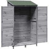  Vrtna Šupa s krovom Siva 106,5 x 56 x 176 cm Čvrsto drvo jele | shoptok.hr