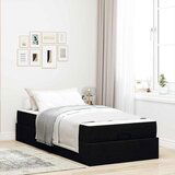 vidaXL Krevetna konstrukcija Crna 90 x 200 cm tkanina | shoptok.hr