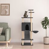 vidaXL Mačje drevo s praskalniki iz sisala temno sivo 153 cm | Shoptok.si