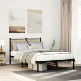 Maison Chic Kovinski Posteljni okvir - Dvoposteljna postelja - Zakonska postelja brez vzmetnice sonoma hrast 120x190 cm, (21694821) | Shoptok.si