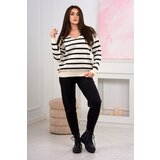Kesi Set of Sweaters Striped Sweatshirt + Trousers Black Cijene