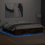  Okvir kreveta s LED svjetlima boja hrasta 200 x 200 cm drveni | Eponuda.com