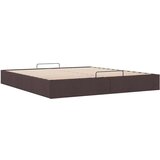 vidaXL Otomanski posteljni okvir brez vzmetnice temno rjava 160x200 cm | Shoptok.si