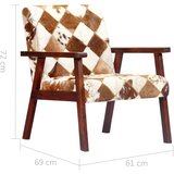  Fotelja od prave kozje kože bijelo-smeđa | Eponuda.com