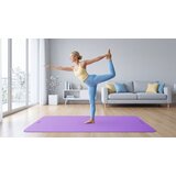 Rebel Active prostirka za gimnastiku za jogu, pilates, fitness, 200x115cm, debljine 1cm, TPE materijal, ljubičasta | shoptok.hr