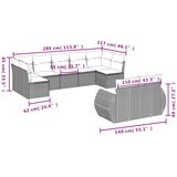  9-dijelni set vrtnih sofa s jastucima poliratan smeđi | shoptok.hr