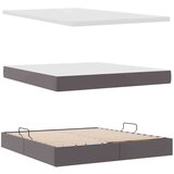  krevet s led lampica s uzglavljem siva 180 x 200 cm pvc | shoptok.hr