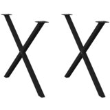vidaXL noge za jedilno mizo x-oblika 2 kosa črna 90x(72-73) cm jeklo Cene