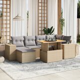 Maison Chic Seti vrtnega pohištva - Vrtna garnitura - Vrtni pohištvo set 7-delna z blazinami bež poli ratan, (21803987) | Shoptok.si