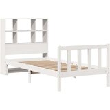 vidaXL Knjižna postelja brez ležišča bela 90x200 cm trdna borovina | Shoptok.si