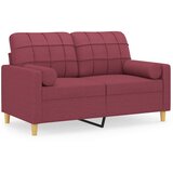  Dvosjed s ukrasnim jastucima boja vina 120 cm od tkanine | shoptok.hr