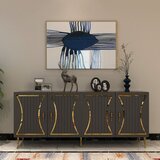 Hanah home konzolni sto Tean, 150x75x35 cm, Antracit-zlatne boje Cene