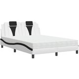vidaXL Krevet s madracem bijeli i crni 140 x 200 cm od umjetne kože | shoptok.hr