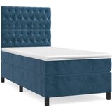 The Living Store Box spring postelja z vzmetnico temno moder 90x190 cm žamet - Box Spring Postelja, (21492718) | Shoptok.si