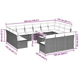  14-dijelni set vrtnih sofa poliratan s jastucima svijetlosivi | shoptok.hr