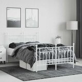  Metalni okvir kreveta uzglavlje i podnožje bijeli 120x200 cm | shoptok.hr