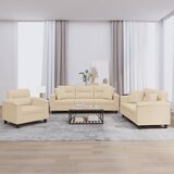  3-dijelni set sofa s jastucima krem od mikrovlakana | shoptok.hr