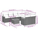  9-dijelni set vrtnih sofa s jastucima crni od poliratana | shoptok.hr