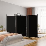 vidaXL Sobna pregrada s 5 panela crna 433x180 cm od tkanine Cijene