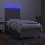 Krevet box spring s madracem LED svjetlosivi 80x200 cm tkanina | Eponuda.ba