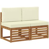  2 Komad Srednja sofa za van Čvrsto drvo akacije Prirodna | shoptok.hr