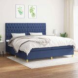  Box spring postelja z vzmetnico moder 200x200 cm blago, (20761230) | Shoptok.si