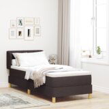 Box Spring krevet s madracem - Tamnosmeđi 80x200 cm Tkanina | shoptok.hr