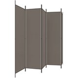 Sobna pregrada s 5 panela Antracit 250 x 200 cm od tkanine | shoptok.hr