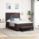  Okvir kreveta s madracem Set od 2 Bijeli Tkanina 140 x 200 cm Cijene